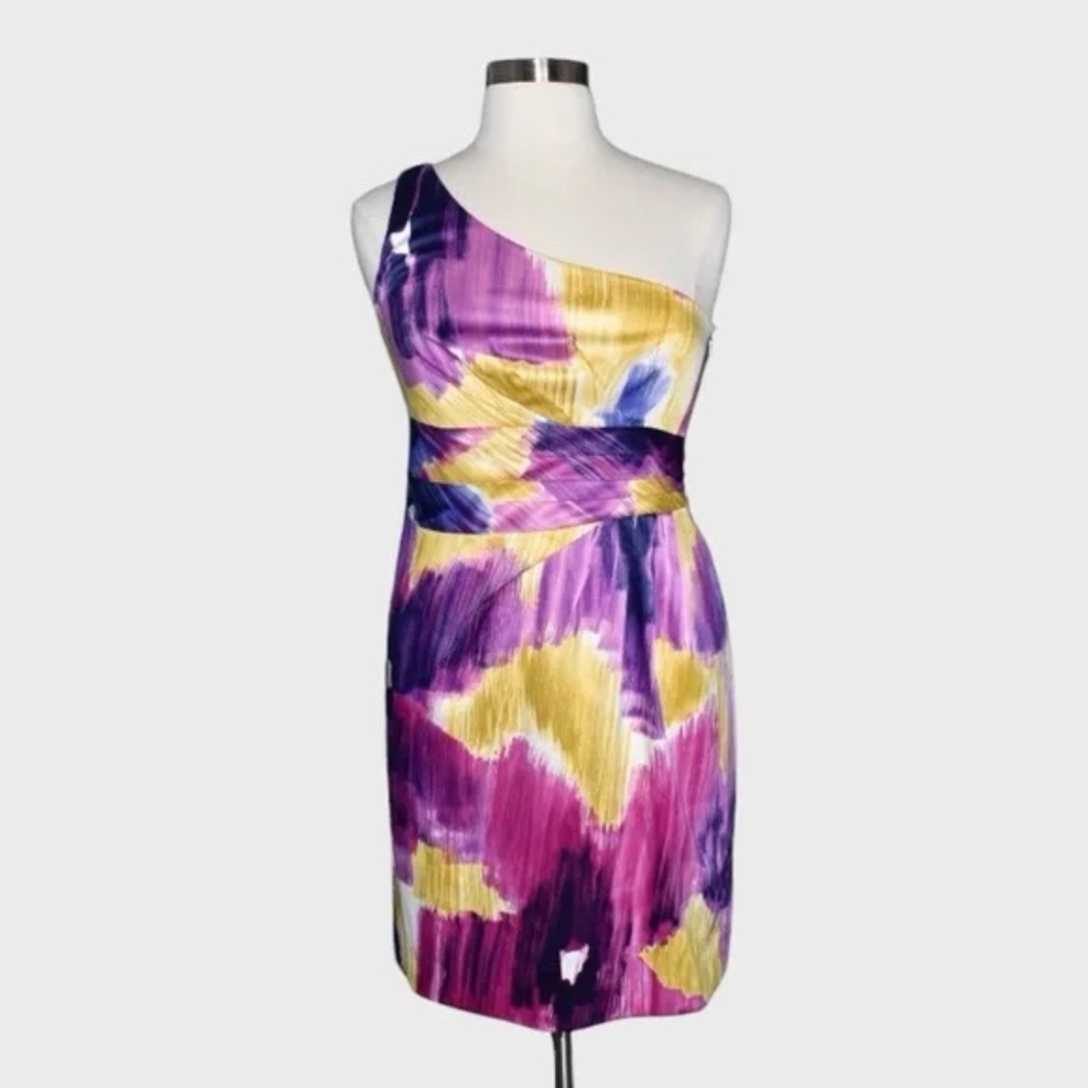 Antonio Melani One Shoulder Watercolor‎ Sheath Dress